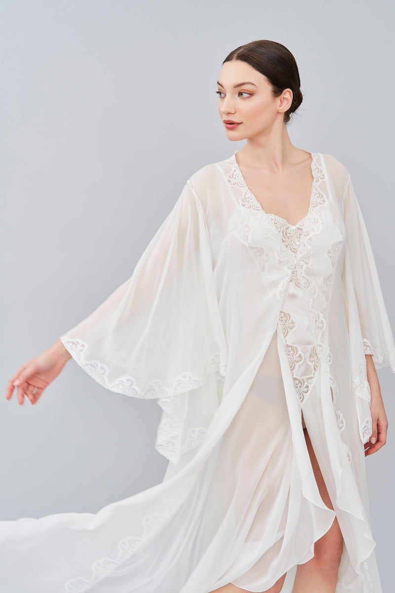 B2B - Silk Georgette Long Nightgown - Dress - italian lingerie