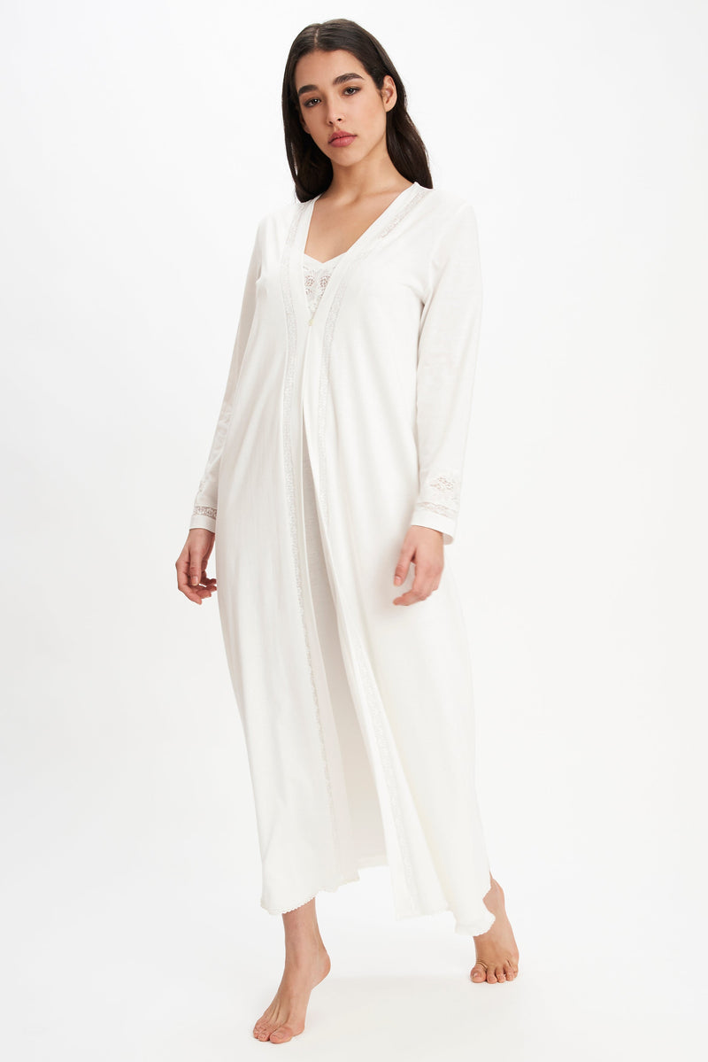 B2B - Cotton Jersey Long Robe - Robe - italian lingerie