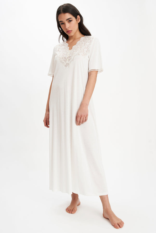 B2B - Cotton Jersey Long Nightgown - Dress - italian lingerie