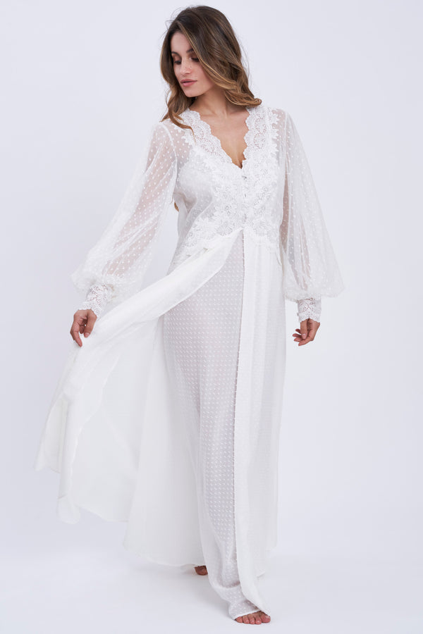 Plumetis Cotton Robe - Robe - italian lingerie
