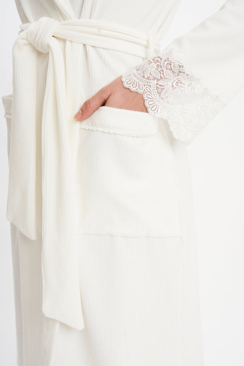 B2B - Ribbed Pattern Robe - Robe - italian lingerie