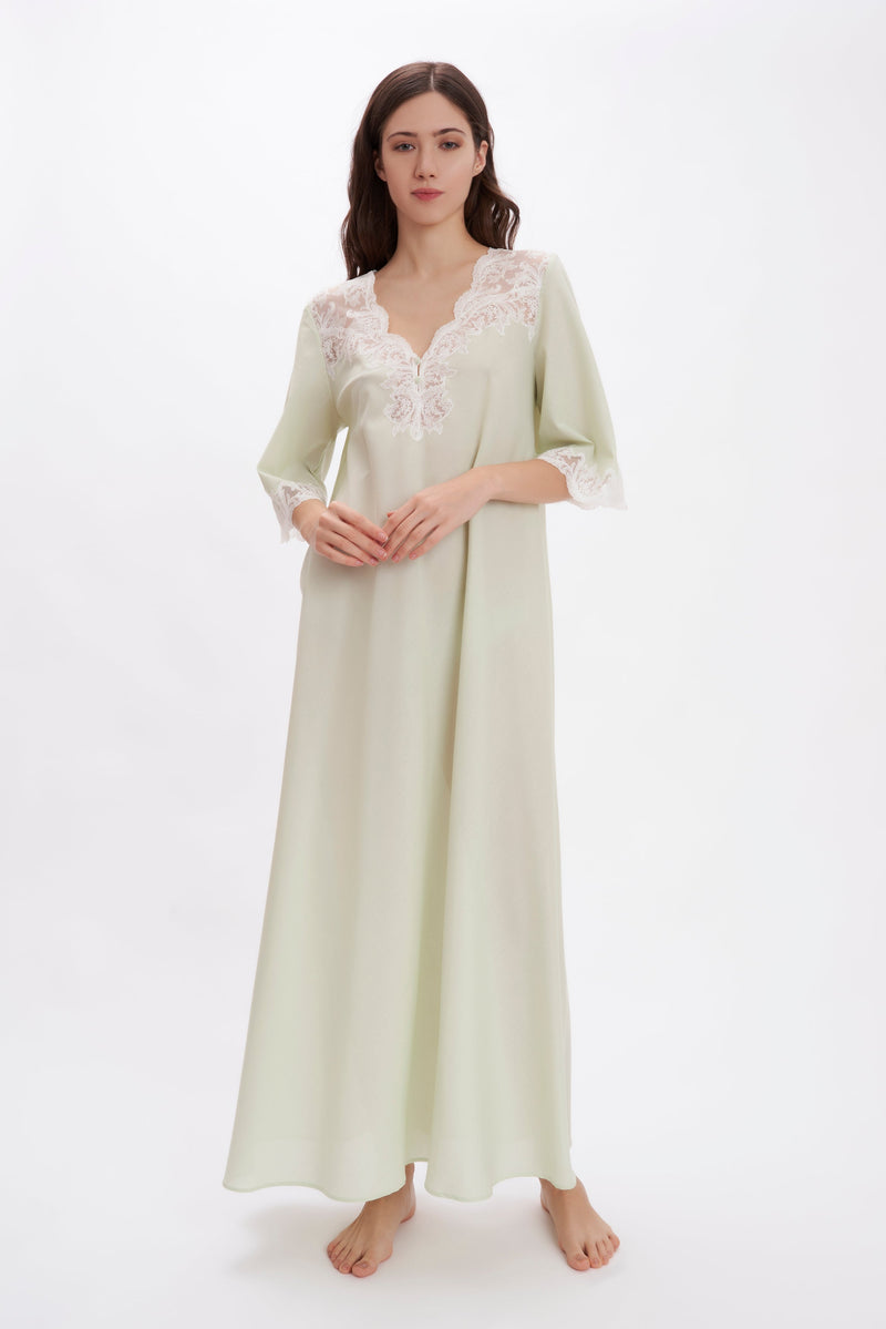 Mussola Cotton Nightgown - Dress - italian lingerie
