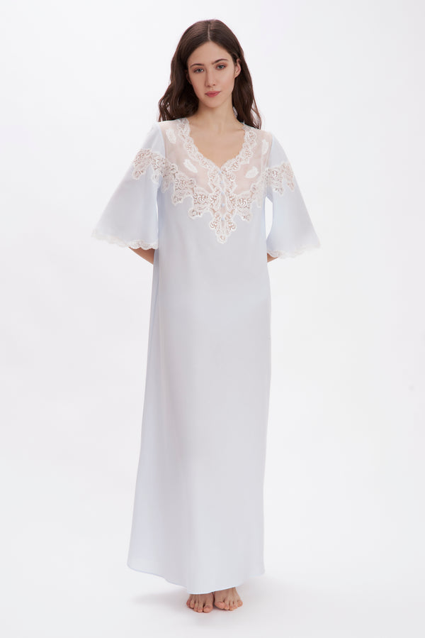 Myosotis - Mussola Cotton Nightgown - Dress - italian lingerie