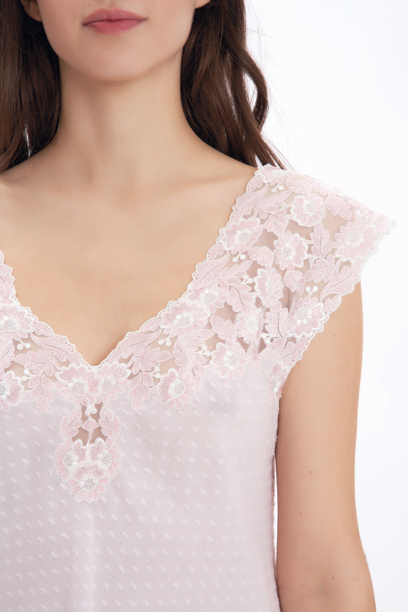 Plumetis Cotton Nightgown - Dress - italian lingerie