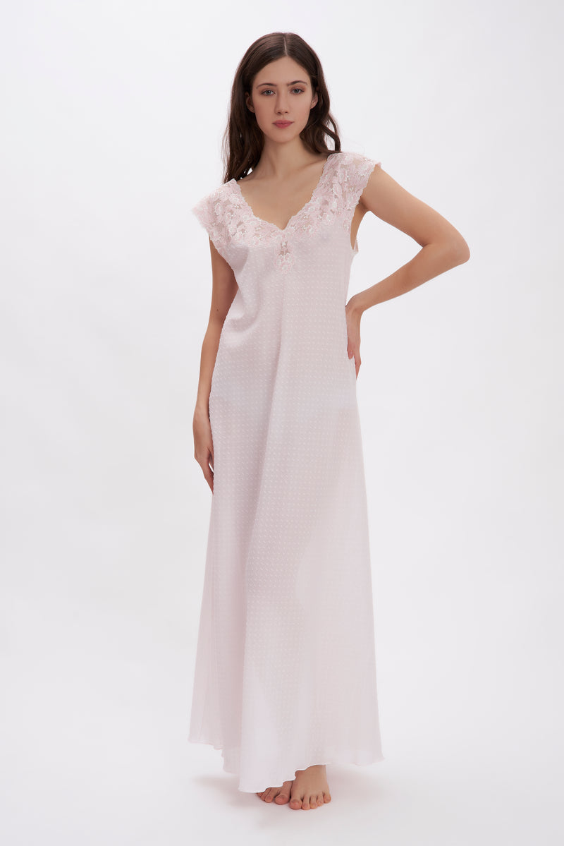 Plumetis Cotton Nightgown - Dress - italian lingerie