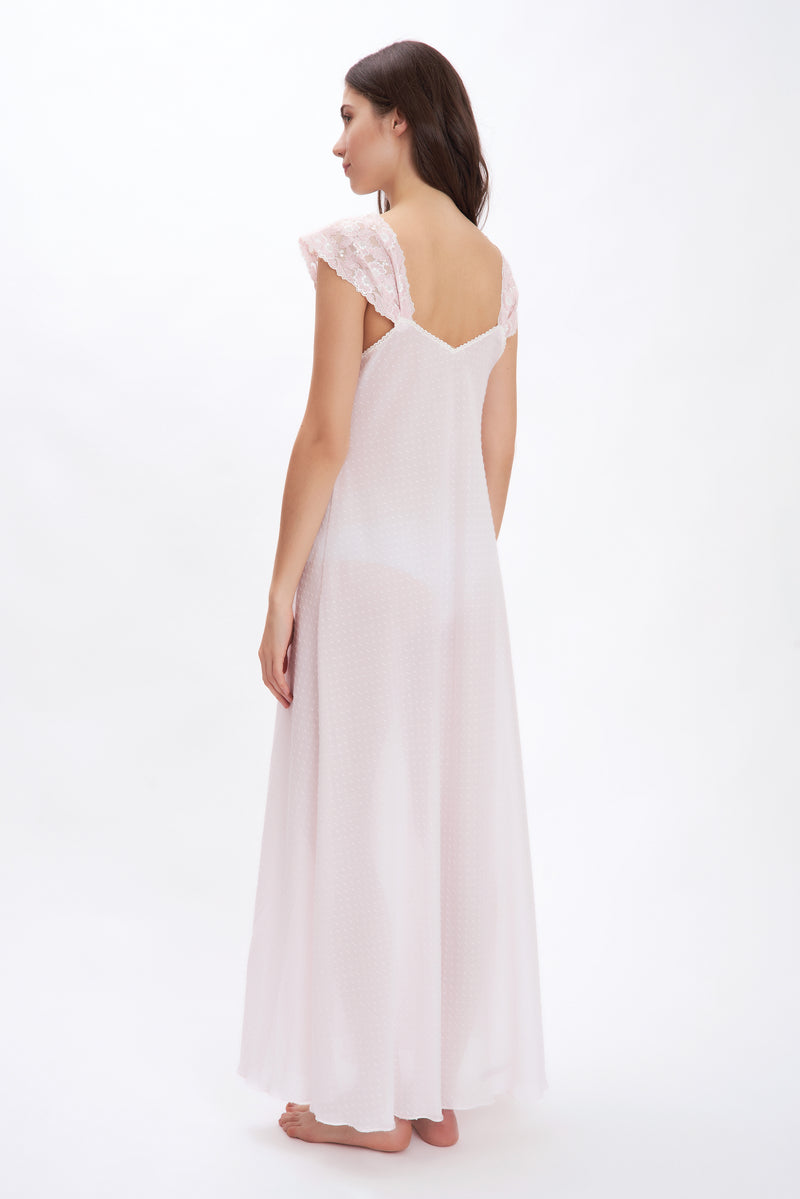 Plumetis Cotton Nightgown - Dress - italian lingerie