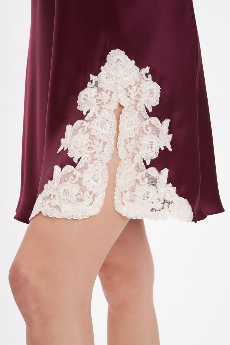Silk Satin Short Nightgown - Dress - italian lingerie