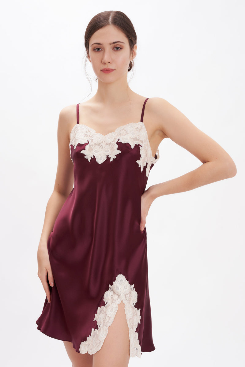 Silk Satin Short Nightgown – Flora Lastraioli Shop Online