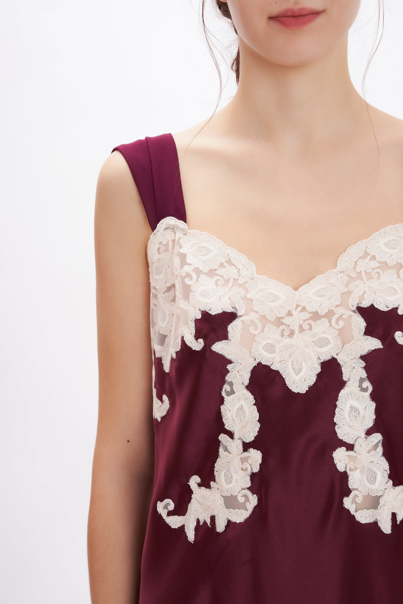 Silk Satin Long Nightgown - Dress - italian lingerie