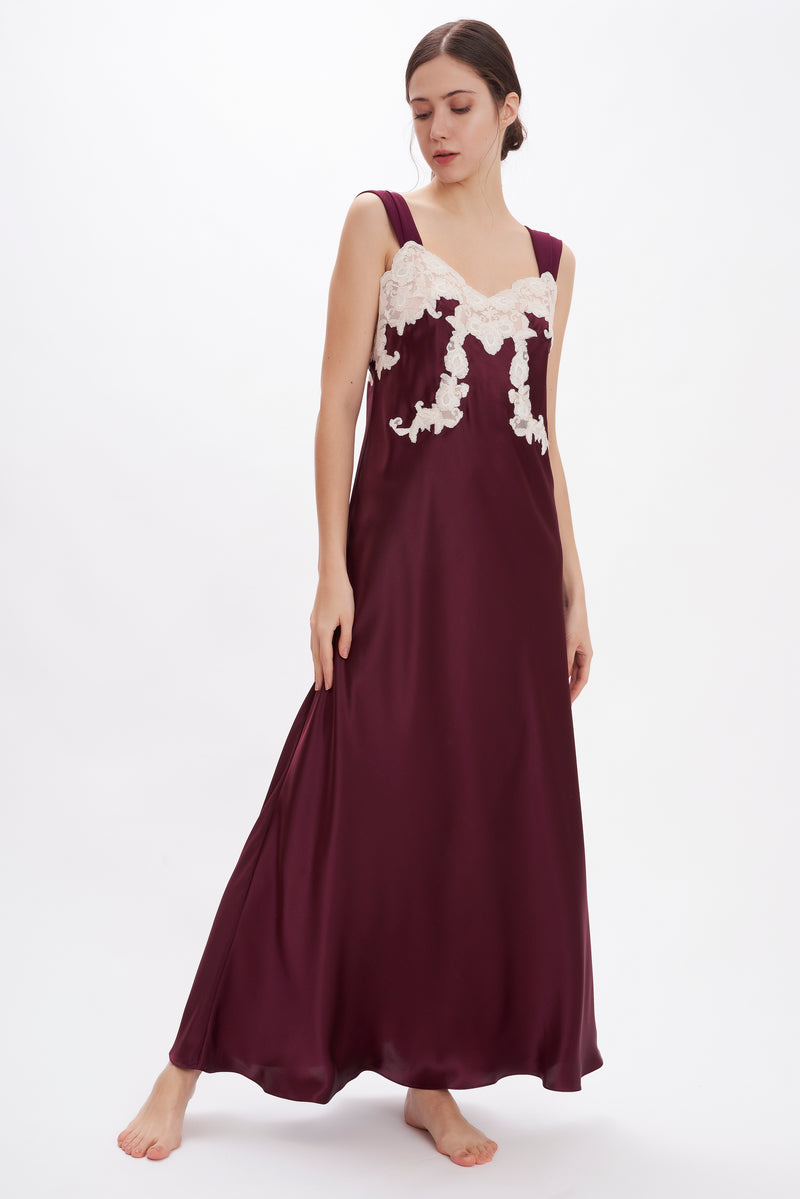 B2B - Silk Satin Long Nightgown - Dress - italian lingerie