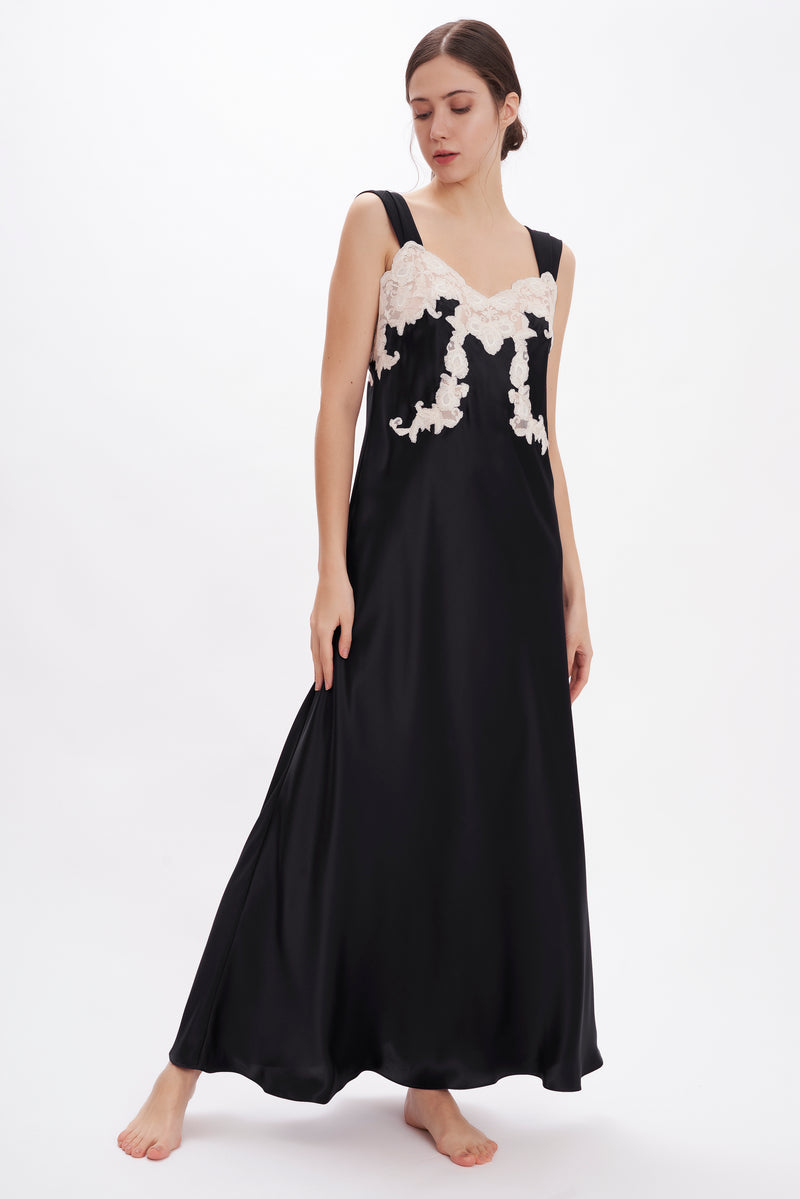 B2B - Silk Satin Long Nightgown - Dress - italian lingerie