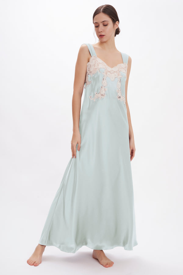 B2B - Silk Satin Long Nightgown - Dress - italian lingerie