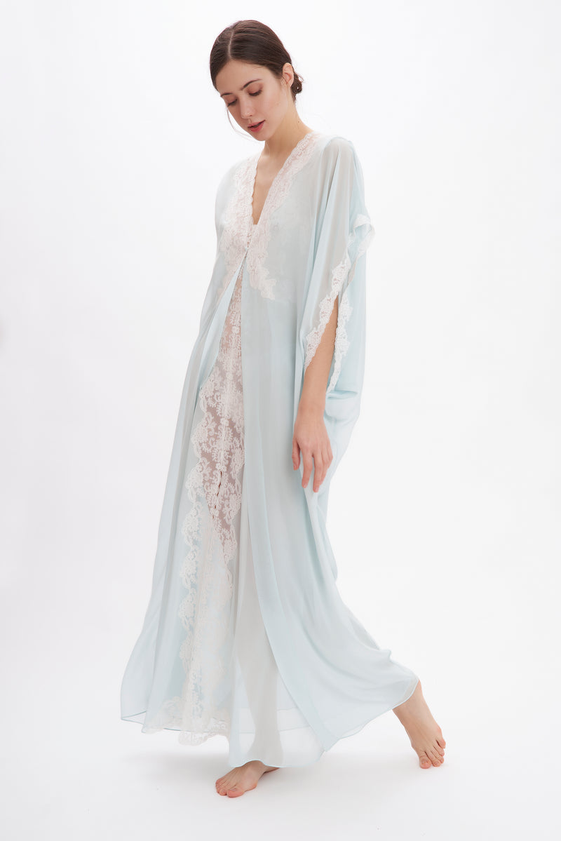B2B - Silk Georgette Long Robe - Robe - italian lingerie