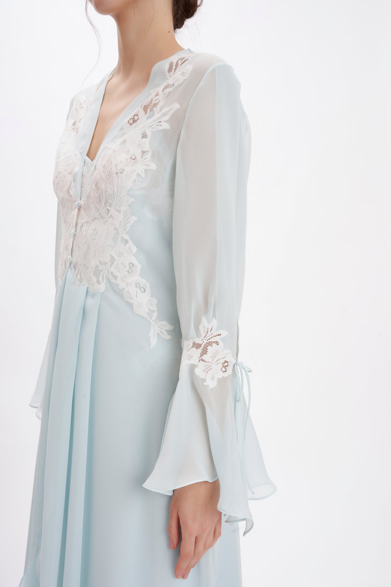 B2B - Silk Georgette Long Robe - Dress - italian lingerie
