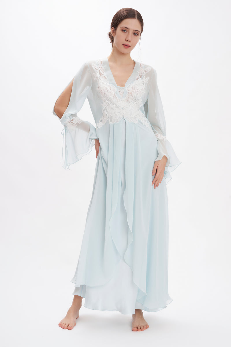 B2B - Silk Georgette Long Robe - Dress - italian lingerie