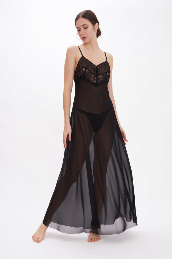 Silk Georgette Nightgown - Dress - italian lingerie