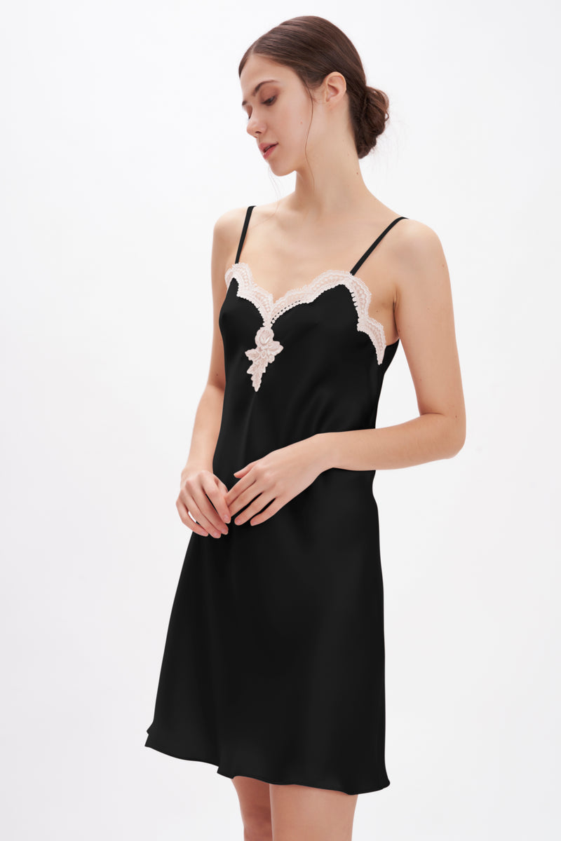 B2B - Silk Satin Short Nightgown - Dress - italian lingerie