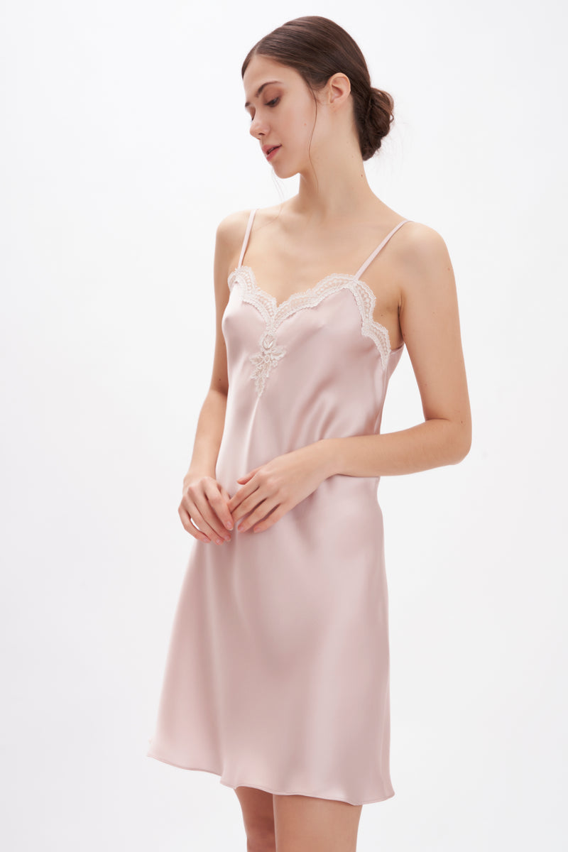 Silk Satin Short Nightgown – Flora Lastraioli Shop Online