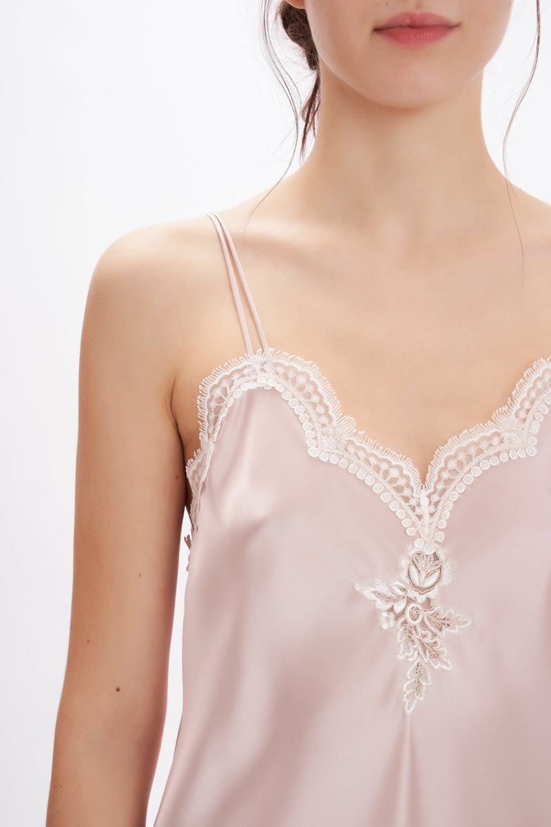 Silk Satin Long Nightgown - Dress - italian lingerie