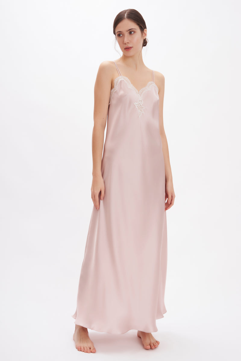 B2B - Silk Satin Long Nightgown - Dress - italian lingerie