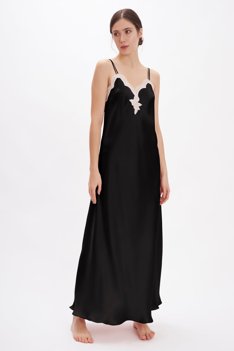 B2B - Silk Satin Long Nightgown - Dress - italian lingerie