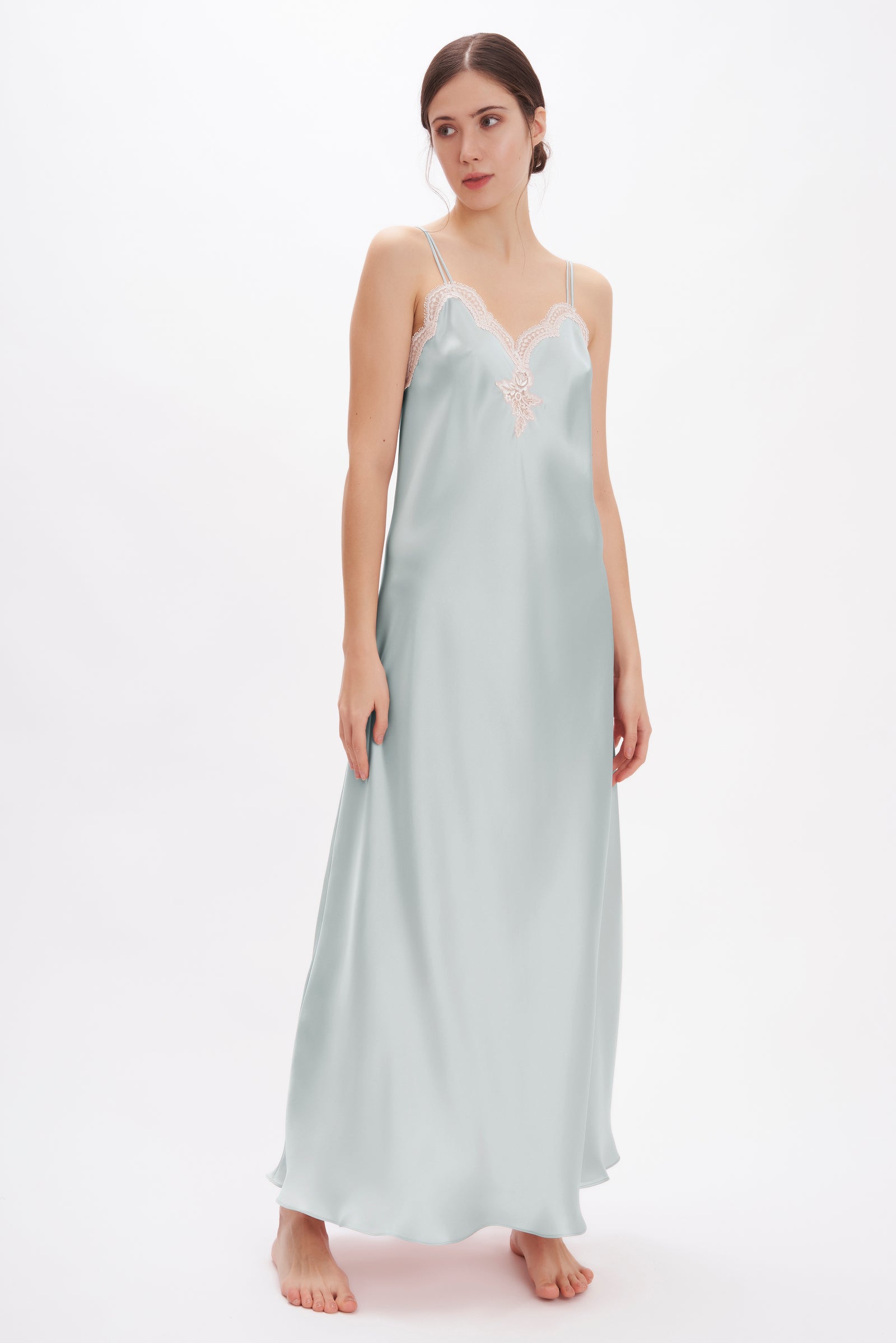 dress satin womans nightgown Silk Satin Long Nightgown – Flora Lastraioli Shop Online