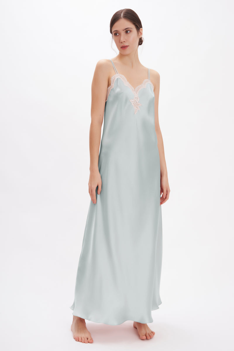 B2B - Silk Satin Long Nightgown - Dress - italian lingerie