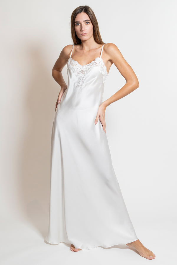 Silk Satin Nightgown - Dress - italian lingerie