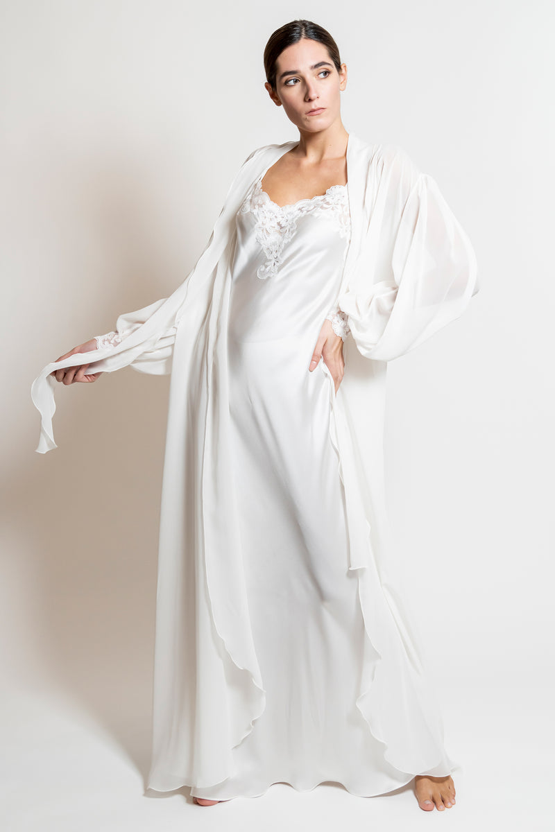 B2B - Silk Nightgown & Robe - Dress - italian lingerie
