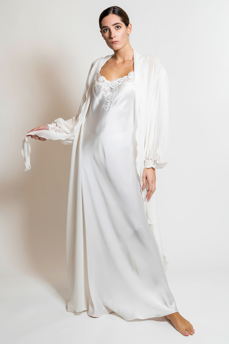 B2B - Silk Nightgown & Robe - Dress - italian lingerie