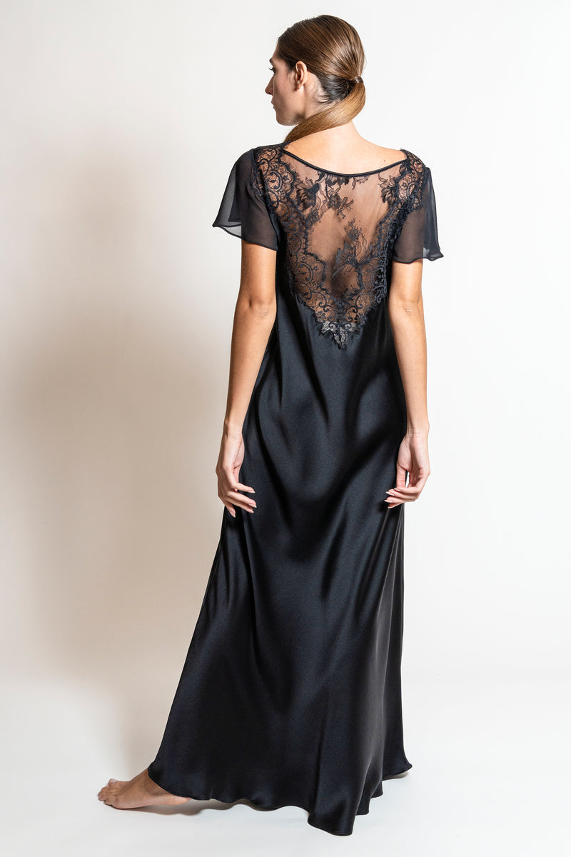 Silk Satin Nightgown - Dress - italian lingerie