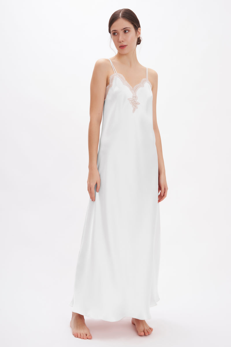 Silk Satin Long Nightgown – Flora Lastraioli Shop Online